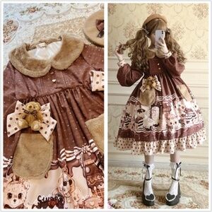 Chocolate bubble bear Lolita dress OP